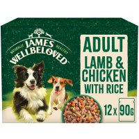 James Wellbeloved Dog Adult Lamb & Chicken in Gravy Pouch 12x90g