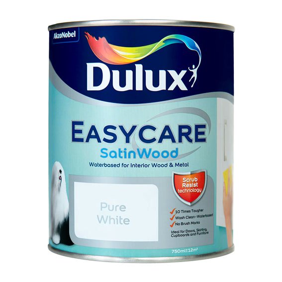 Dulux Easycare Satinwood Pure White Paint Pat McDonnell Paints