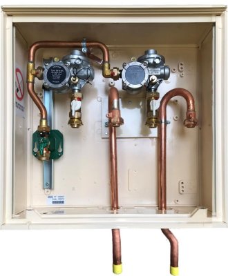 Tellerkast voor 2 gasmeters 6m&sup3;/u 37mB