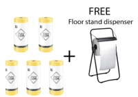 Fantasticlean YELLOW Microfiber 5 x Roll with with floor stand dispenser **Promotion 2**