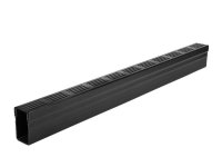 Slim 65mm Plastic Drain Channel with Black Grate 1 Metre