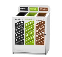 Recycling Station Slim Triple 115x81x27.5cm