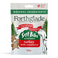 Forthglade Dog Treats Grain Free Soft Bite Turkey & Cranberry 8x90gm - Christmas Line