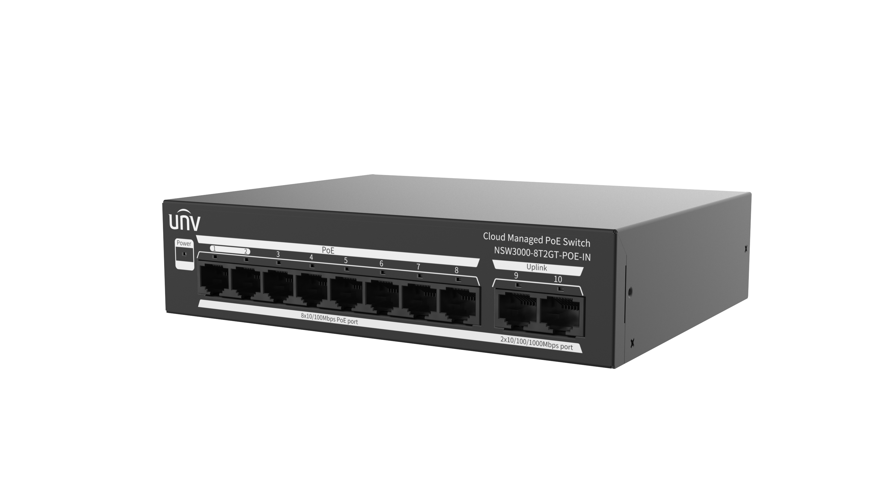 Uniview cloud managed PoE switch in rack