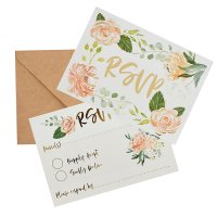 Floral RSVP & Envelopes - Pack of 25