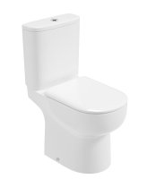 VIA RIMLESS COMFORT HEIGHT OPEN BACK CLOSED COUPLED WC & SEQUENCE SOFT CLOSE SEAT