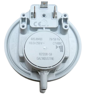 Pressiostaat type 605 afgesteld 59 PA