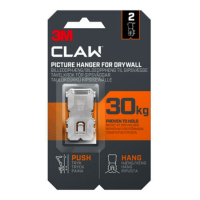 3M CLAW 3PH30-2UKN Drywall Picture Hanger 30kg 2pk