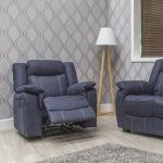  Argentina Fabric Recliner - Denim 3