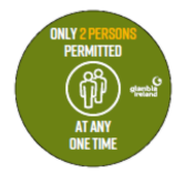 Circular "Maximum 2 Persons" Vinyls x6 Types