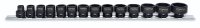 14PCS 3/8"DR.Stubby 6PT Impact Socket Rail Set