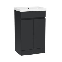 Tucker French Chiltern 500mm Slim Depth Floor Standing Two Door Basin Unit Matt Graphite
