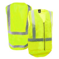 Hi-Vis Vest, Zip, No Pockets, Yellow