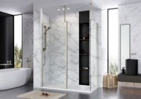 Tucker French 1100mm Fluted Corner Wet Room Panel - 8mm (Actual Width 1065mm)