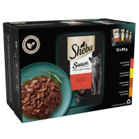 Sheba Cat Pouch Sauce Collection Succulent Selection Gravy 85g 12-Pack x 4