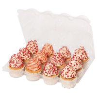 CPCU12 - Pack of 3 Plastic Cupcake Containers (12 cavities) 