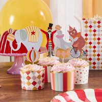 Circus Food Picks & Food Cup Set - Pack of 12
