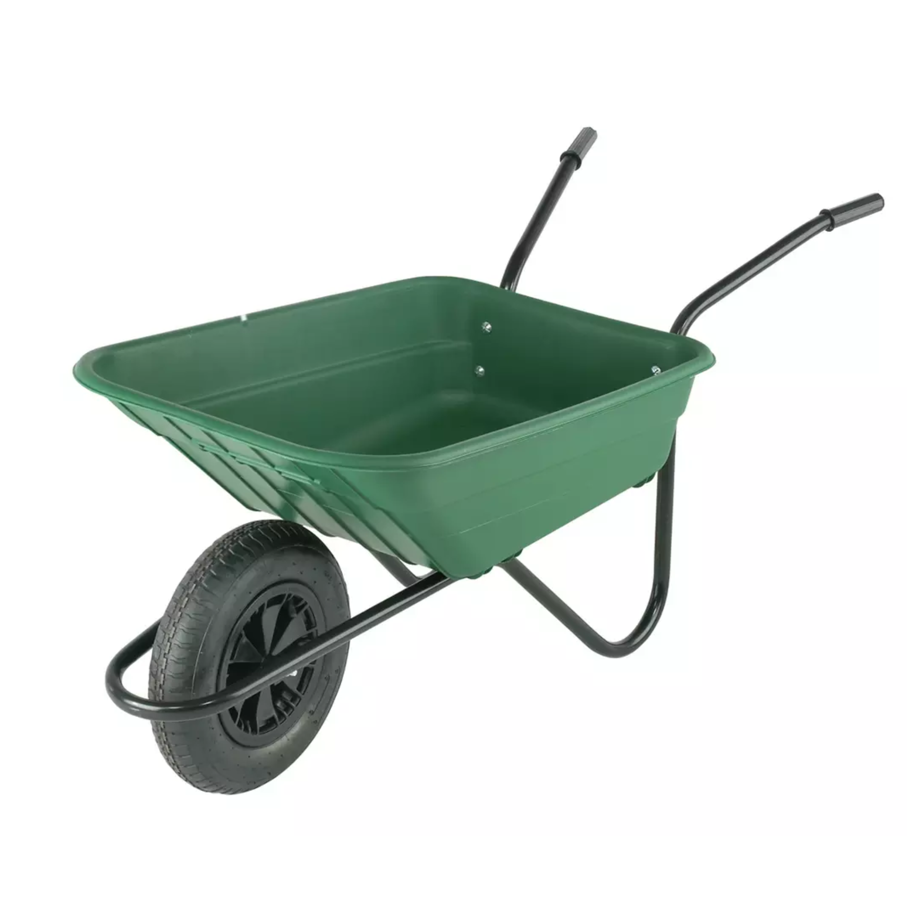 Shire 90L Polypropylene Wheelbarrow, Pneumatic Tyre, Green
