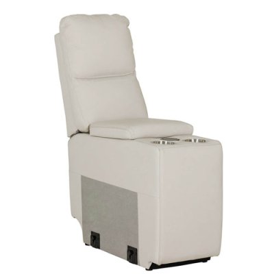 Hampton Console Leather Armless Unit - Stone