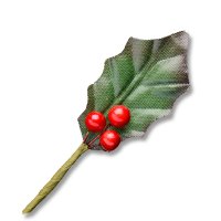 Christmas Holly Leaf With Red Berries (H)125mm - Pack of 72