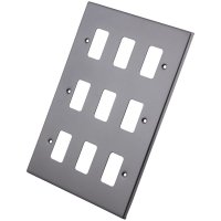Gunmetal 9 Gang Grid Plate 6104-356