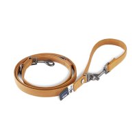 Curli Apple Leather Dog Adjustable Leash Brown Small