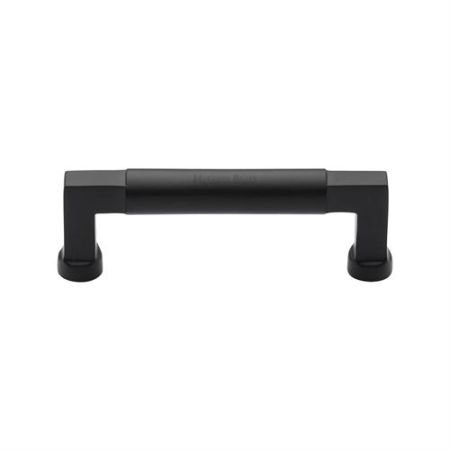 C0312 101-BKMT - Heritage Brass Cabinet Pull Bauhaus Design 101MM CTC Matt Black Finish