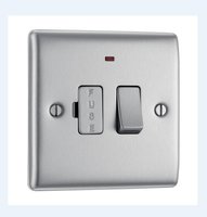 NEXUS BRUSHED STEEL 13A FUSED CONNECTION UNIT SWITCHED WITH NEON