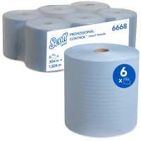 Scott&reg; Rolled Paper Hand Towels, Blue, 6/Case