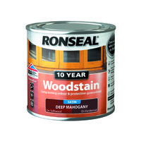 RONSEAL 10 YEAR QUICK DRYING WOODSTAIN SATIN DEEP MAHOGANY 250 ML