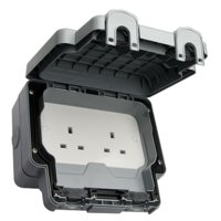 MK MASTERSEAL 13A OUTDOOR SOCKET IP56 2 GANG