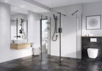 Tucker French 1100mm Glass To Glass Front Wet Room Panel - 8mm (Actual Width 1067mm)