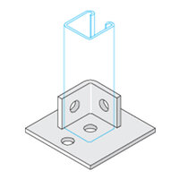 P2072S1 41x41 2+2 Hole Unistrut Base Plate