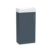 Tucker French Dorking 400mm Floor Standing Single Door Cloakroom Basin Unit Matt Alby Blue
