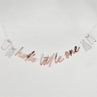 Rose Gold 'Hello Little One' Card Banner 2m