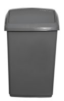 WHITEFURZE 30 LTR SWING LID BIN AND BASE SILVER
