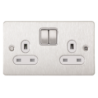 Socket Ultimate 2 Gang Switched Stainless Steel