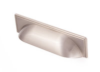 Windsor Shell Handle Brushed Nickel 96mm