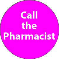 CIRCULAR LABEL CALL THE PHARMACIST (ROLL 1000)