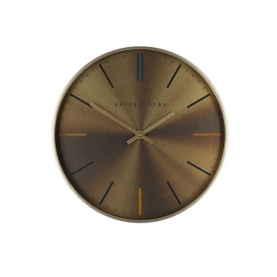 Baker and Brown Metallic Clock Gold 30cm