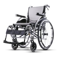Karma Ergo 115 Self Propelled Lightweight Wheelchair features detachable footrest hangers, shaped armrests and stylish streamlined oval tubes.