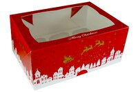 CHRISTMAS CUPCAKE BOX - 6 COUNT - PACK OF 25