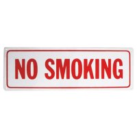 No Smoking, 12"W x 4"H, Aluminum