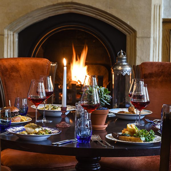 Dining Table Near Fireplace