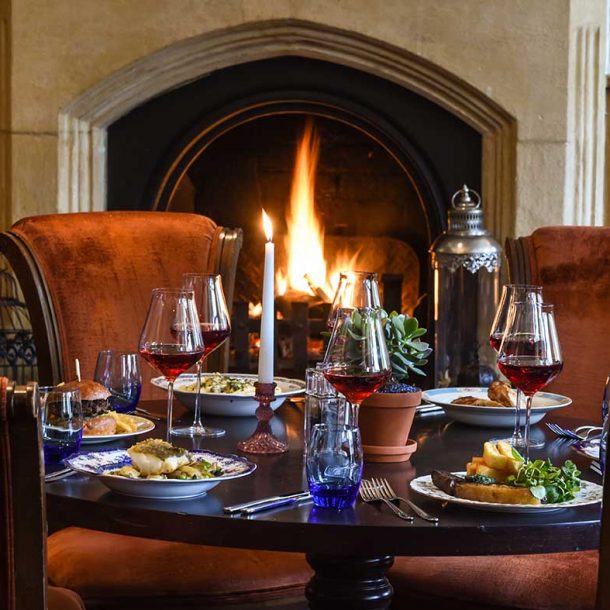 Dining Room By Fireplace