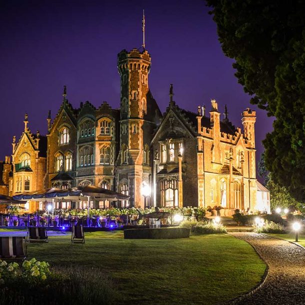 The Oakley Court, Windsor, Berkshire, Luxury, Travel, Hotel, Exterior at Night