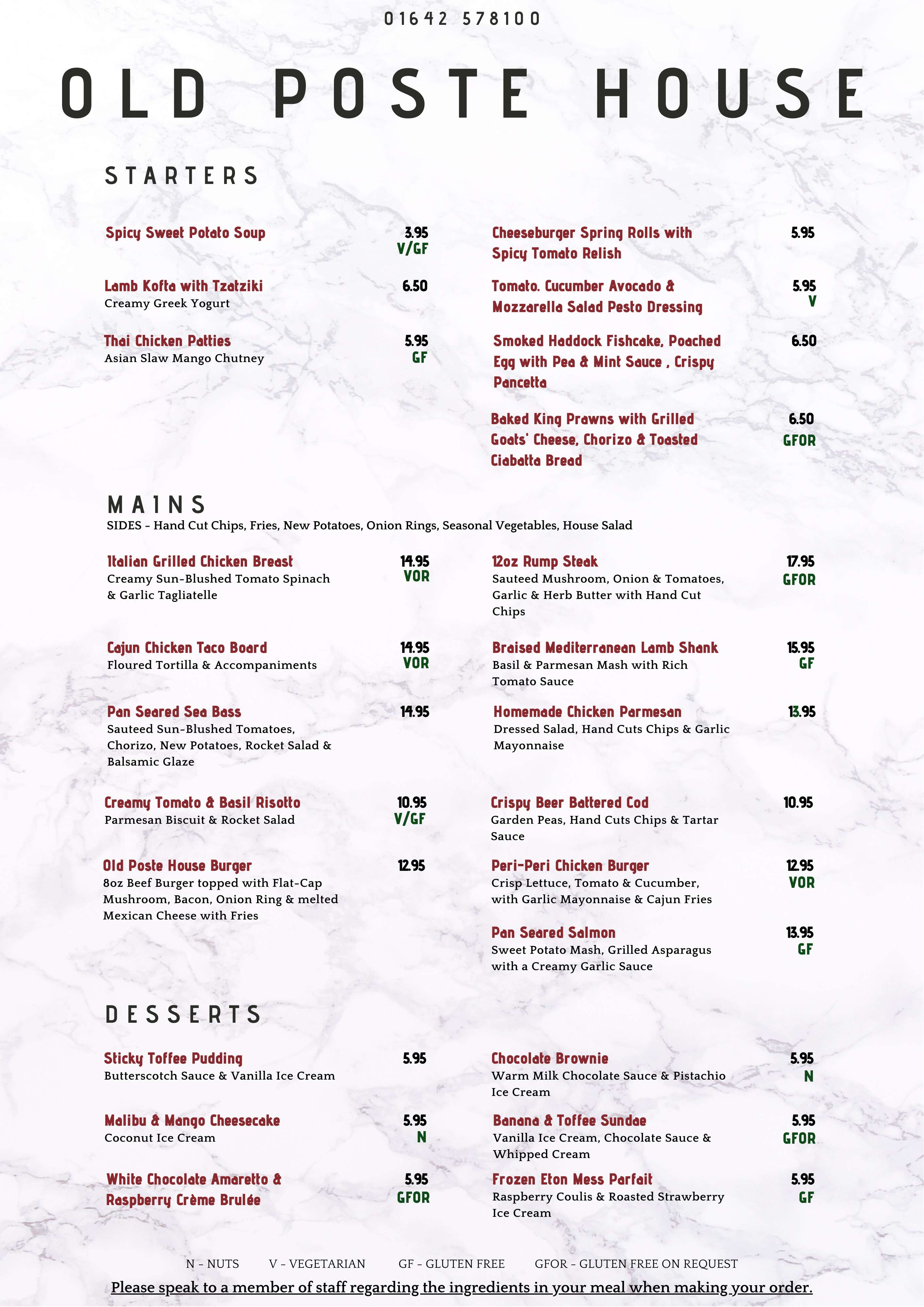 The Old Poste House, Middlesbrough Restaurant Menu, Reviews and Prices