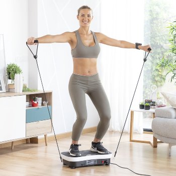 Plataforma Vibratoria de Entrenamiento con Accesorios y Guía de Ejercicios