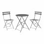 Conjunto de Mesa con 2 Sillas IPAE Progarden Bistró Plegable Antracita (3 Piezas)