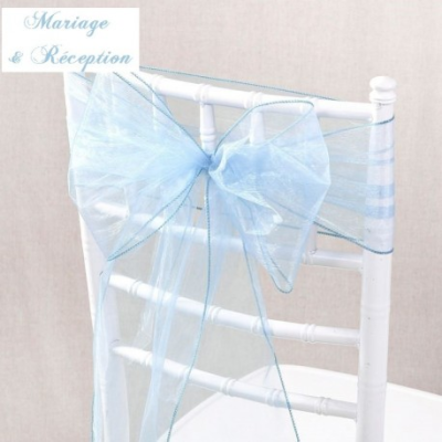 Noeud de chaise en Organza bleu ciel - 98